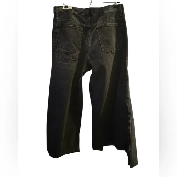 FREE PEOPLE WE THE FREE WOMENS RIPPLE WIDE LEG CROP DENIM 30 - Picture 8 of 16